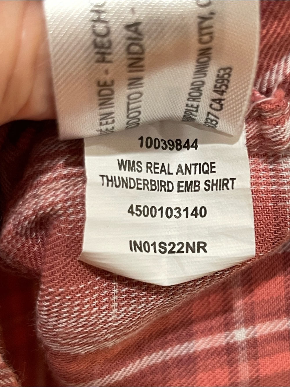 Ariat REAL Terracotta Plaid Thunderbird Western Snap Shirt L - Picture 8 of 10